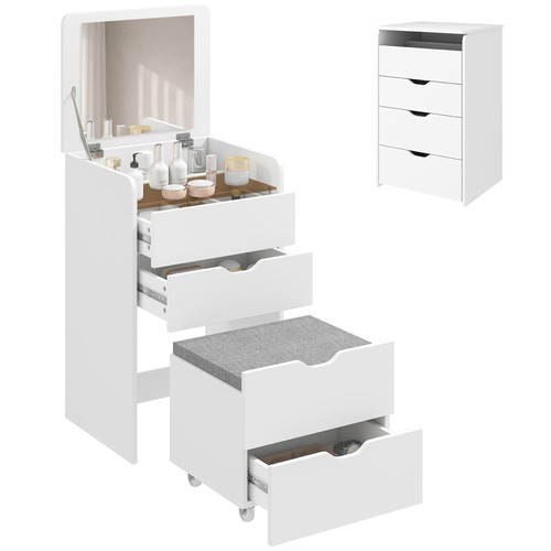 Homcom toeletta con specchio - toeletta,